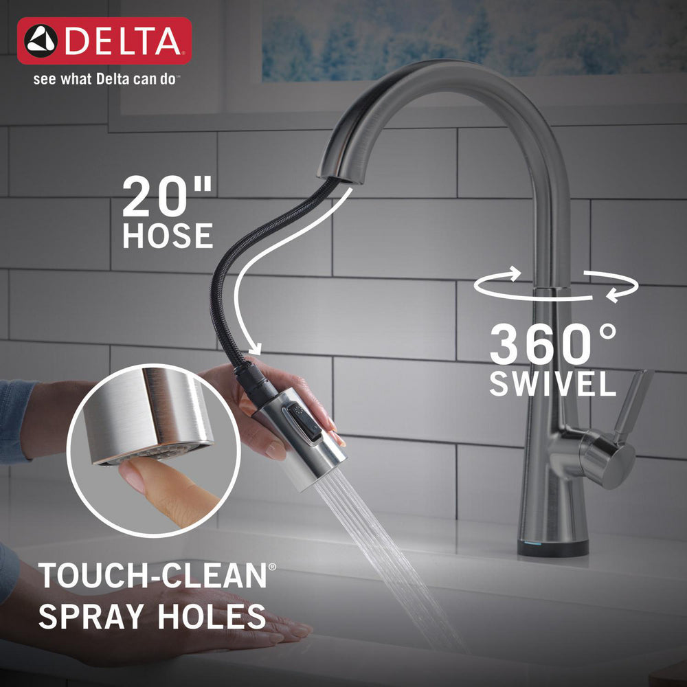 Delta Monrovia Single Handle Pull-Down Kitchen Faucet With Touch2O Technology - 9191T