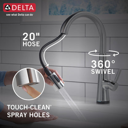 Delta Monrovia Single Handle Pull-Down Kitchen Faucet With Touch2O Technology - 9191T