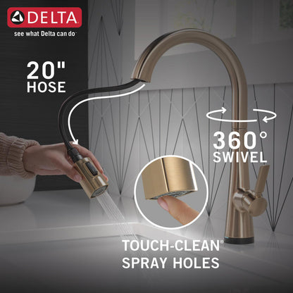 Delta Monrovia Single Handle Pull-Down Kitchen Faucet With Touch2O Technology - 9191T