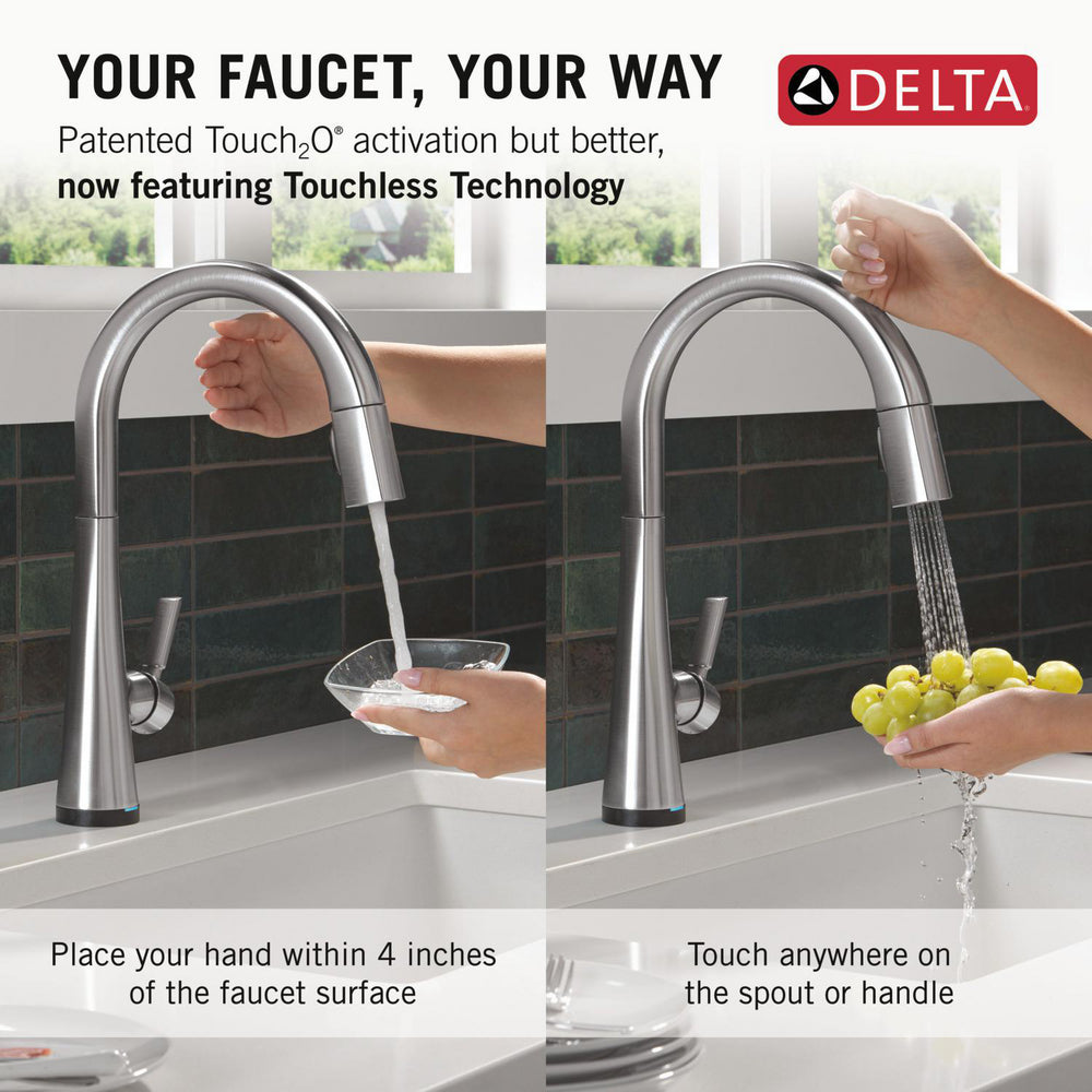 Delta Monrovia Pulldown Touchless Kitchen Faucet – 9191TL