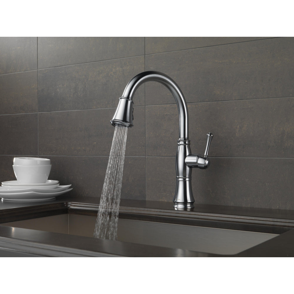 Delta Cassidy Single Handle Pull-Down Kitchen Faucet with ShieldSpray Technology - 9197