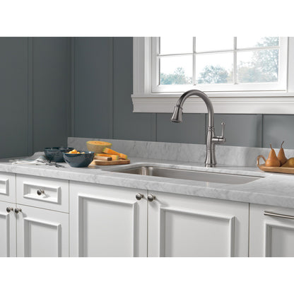 Delta Cassidy Single Handle Pull-Down Kitchen Faucet with ShieldSpray Technology - 9197
