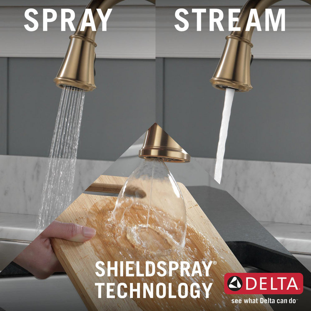 Delta Cassidy Single Handle Pull-Down Kitchen Faucet with ShieldSpray Technology - 9197
