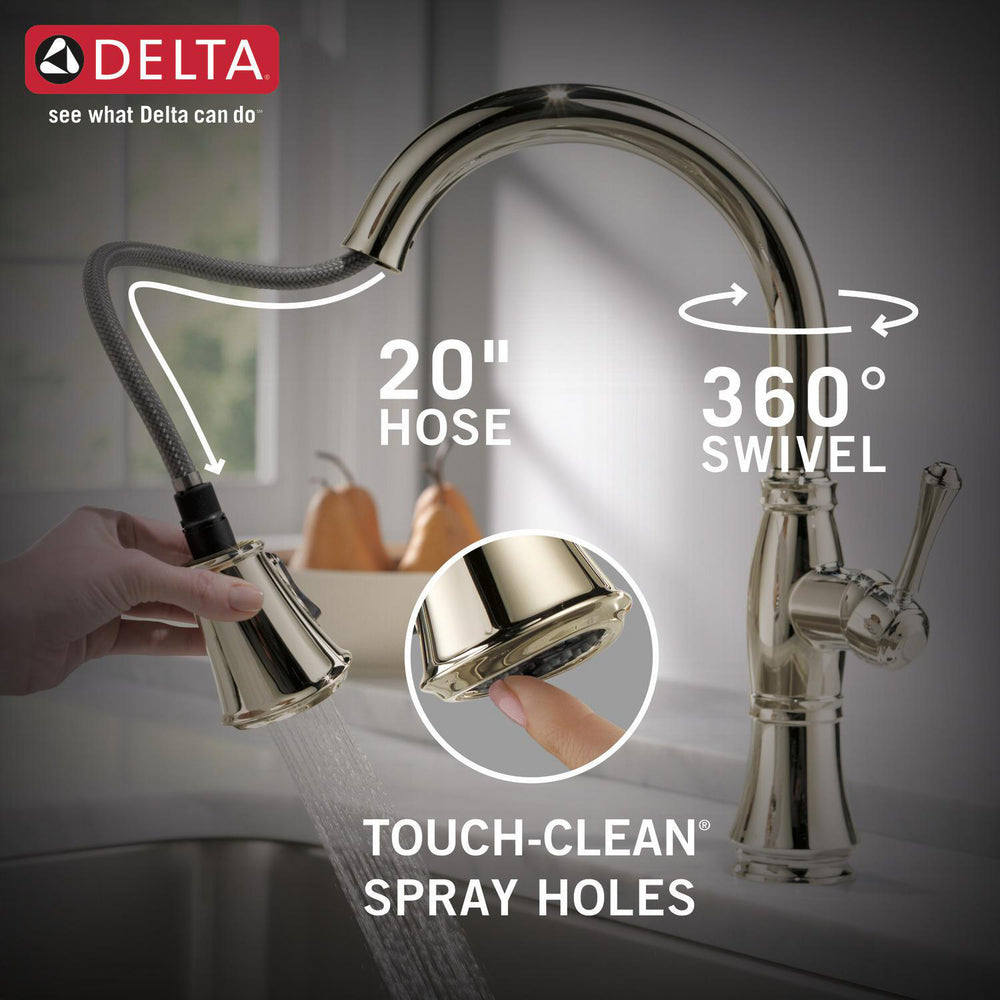 Delta Cassidy Single Handle Pull-Down Kitchen Faucet with ShieldSpray Technology - 9197