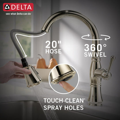 Delta Cassidy Single Handle Pull-Down Kitchen Faucet with ShieldSpray Technology - 9197