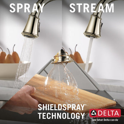 Delta Cassidy Single Handle Pull-Down Kitchen Faucet with ShieldSpray Technology - 9197