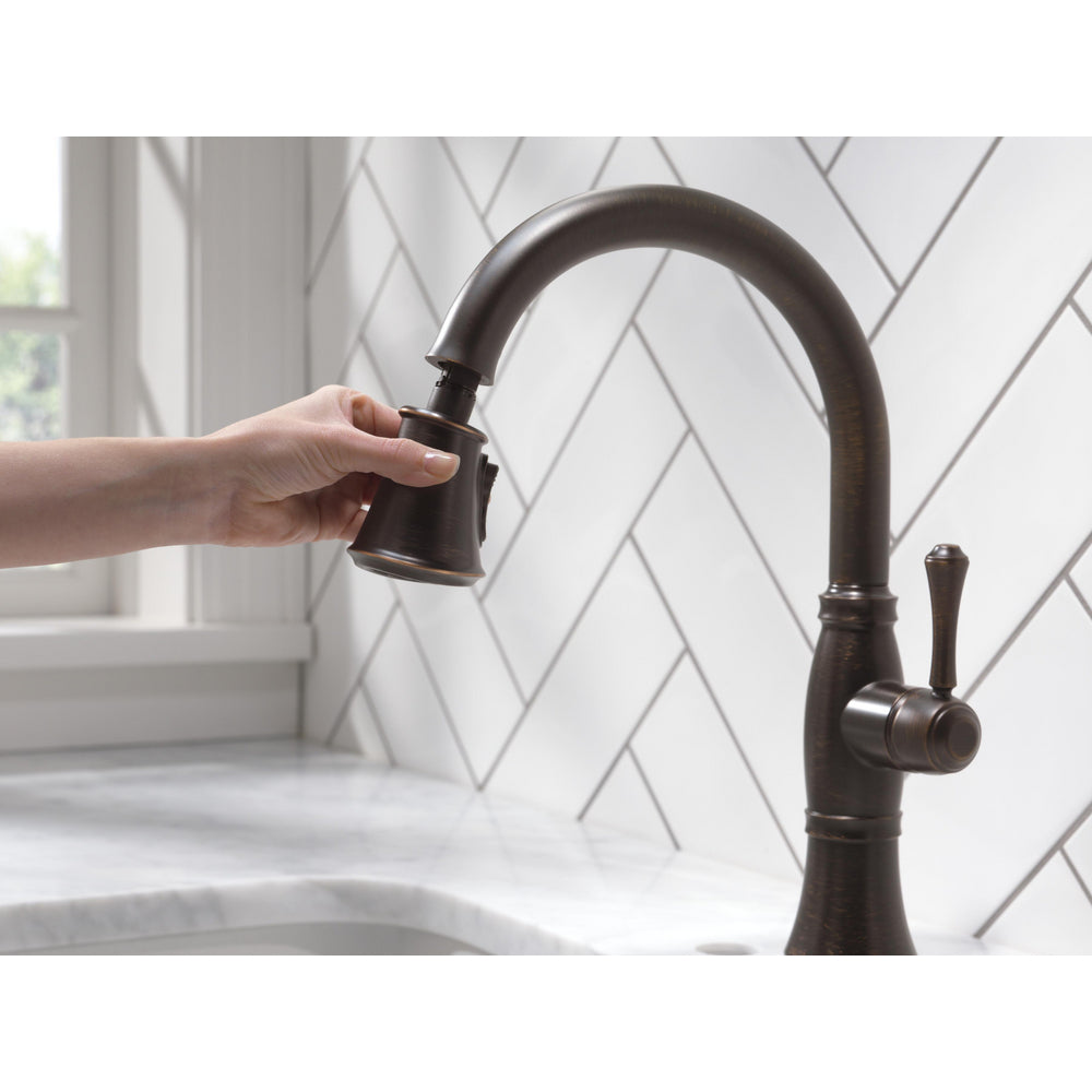 Delta Cassidy Single Handle Pull-Down Kitchen Faucet with ShieldSpray Technology - 9197