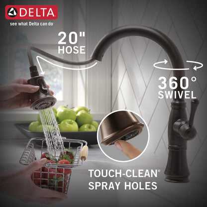 Delta Cassidy Single Handle Pull-Down Kitchen Faucet with ShieldSpray Technology - 9197