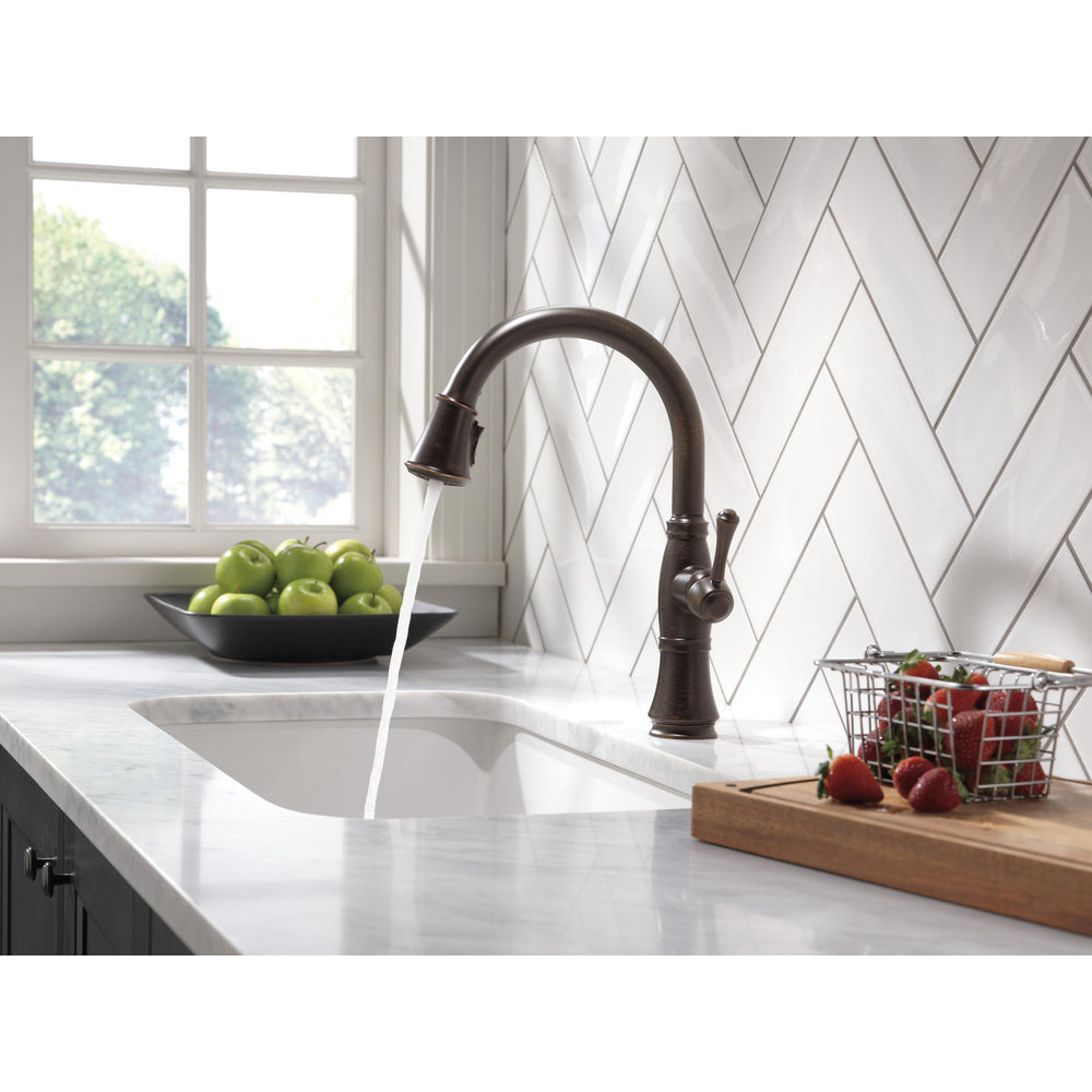 Delta Cassidy Single Handle Pull-Down Kitchen Faucet with ShieldSpray Technology - 9197
