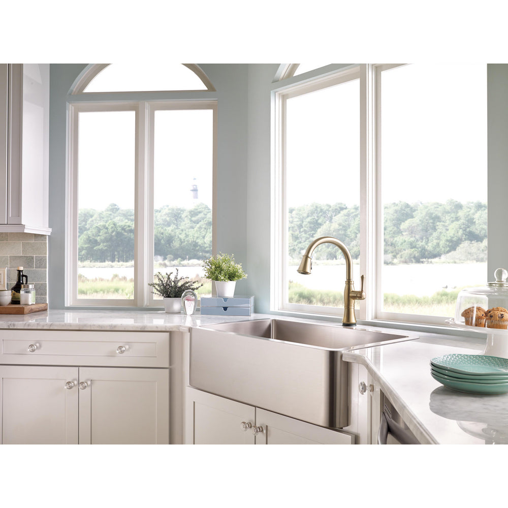 Delta Cassidy Single Handle Pull-Down Kitchen Faucet with Touch2O and ShieldSpray Technologies - 9197T