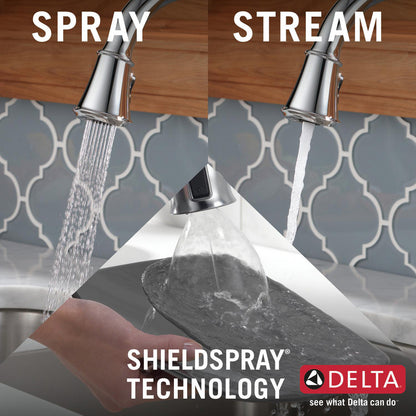Delta Cassidy Single Handle Pull-Down Kitchen Faucet with Touch2O and ShieldSpray Technologies - 9197T