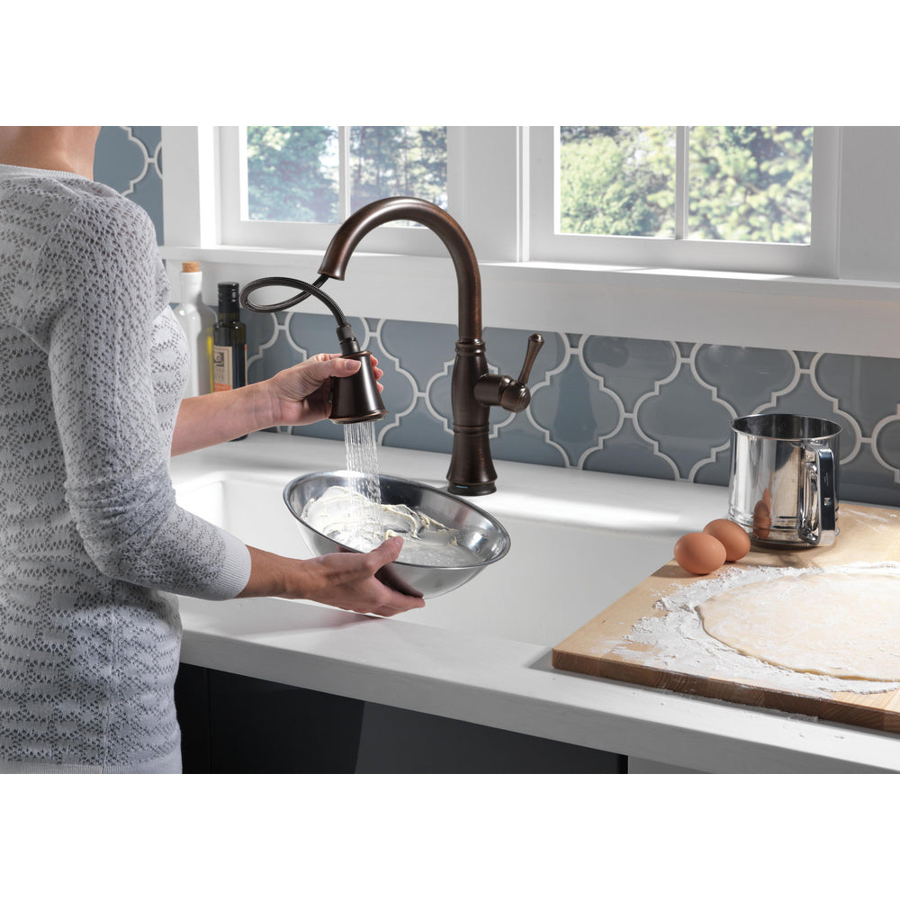 Delta Cassidy Single Handle Pull-Down Kitchen Faucet with Touch2O and ShieldSpray Technologies - 9197T