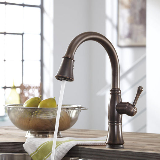 Delta Cassidy Single Handle Pull-Down Kitchen Faucet with Touch2O and ShieldSpray Technologies - 9197T
