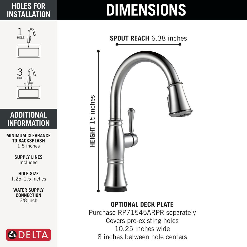 Delta Cassidy Touchless Kitchen Pulldown Faucet – 9197TL