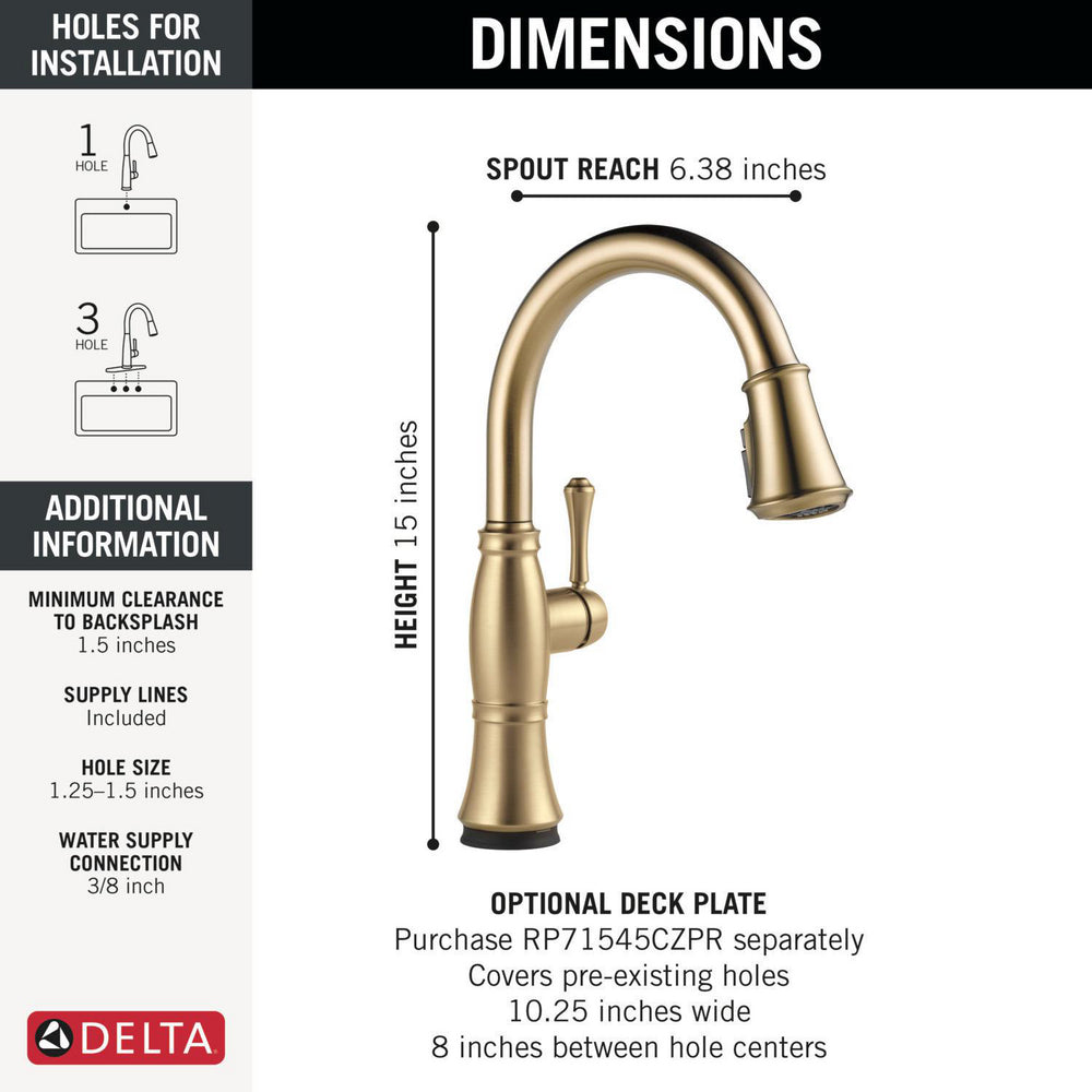 Delta Cassidy Touchless Kitchen Pulldown Faucet – 9197TL