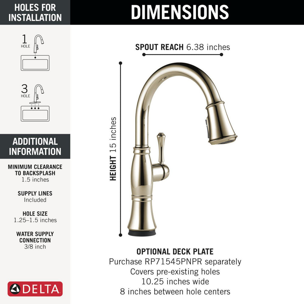 Delta Cassidy Touchless Kitchen Pulldown Faucet – 9197TL