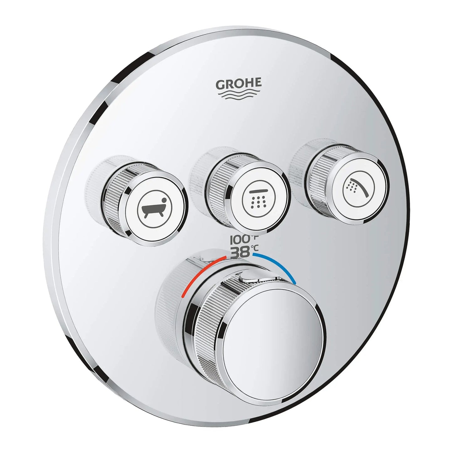 Grohe Grohtherm SmartControl Triple Function Thermostatic Valve Trim - 29138