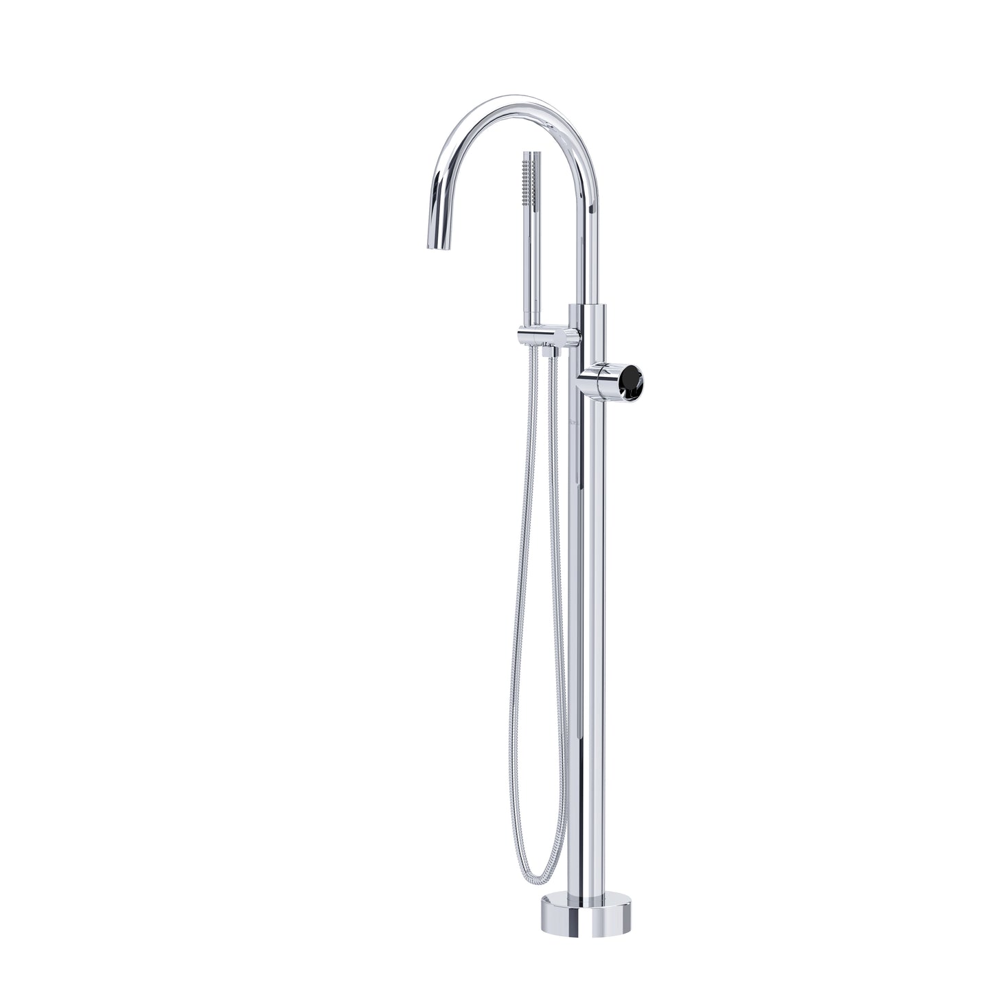 Rohl Eclissi Single Hole Floor Mount Tub Filler Trim With C-Spout - TEC06HF1IW