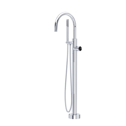 Rohl Eclissi Single Hole Floor Mount Tub Filler Trim With C-Spout - TEC06HF1IW