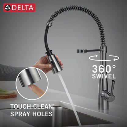 Delta Essa Single-Handle Pull-Down Spring Kitchen Faucet - 9613