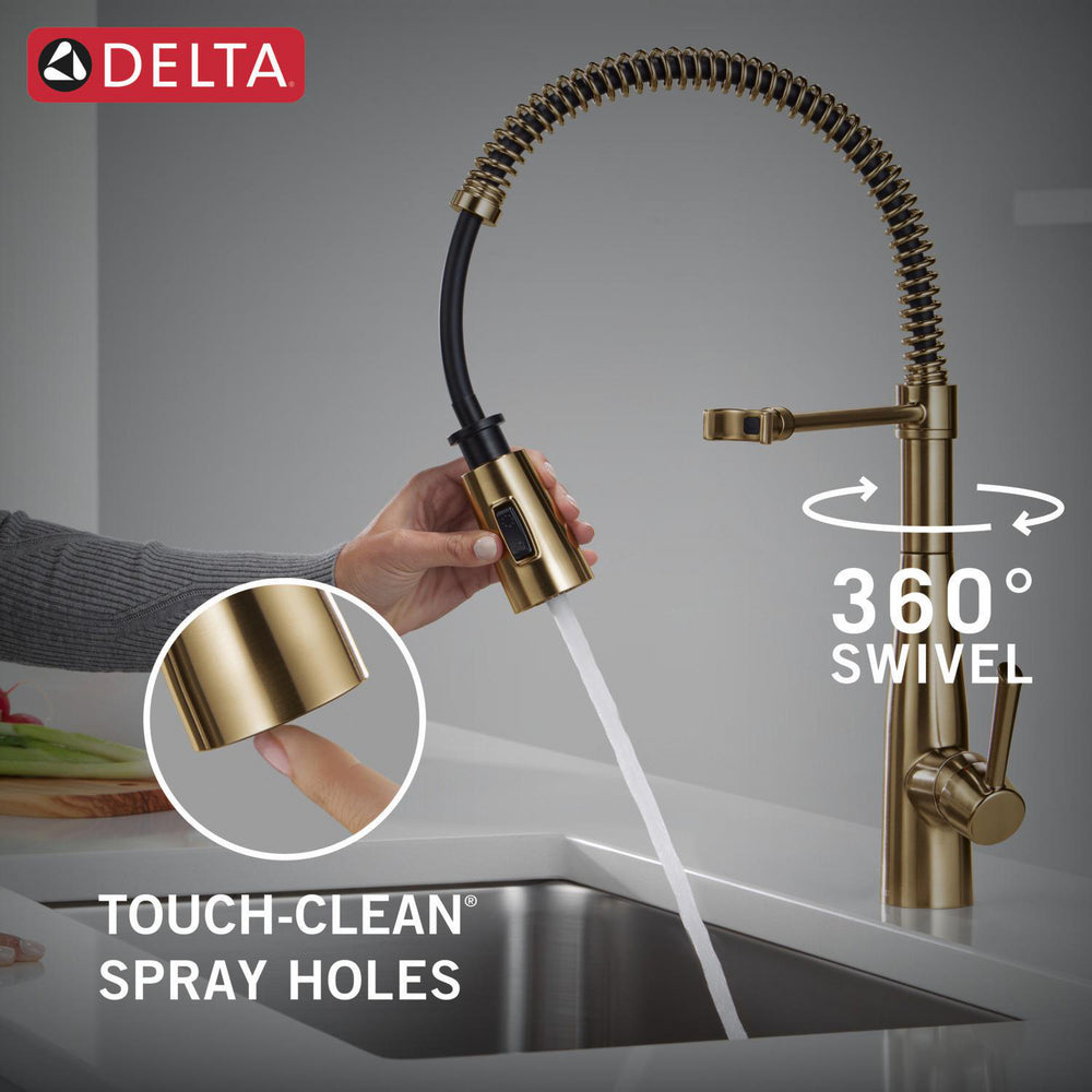 Delta Essa Single-Handle Pull-Down Spring Kitchen Faucet - 9613