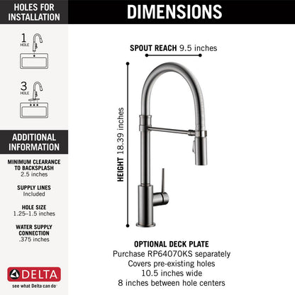 Delta Trinsic Single-Handle Pull-Down Spring Kitchen Faucet - 9659