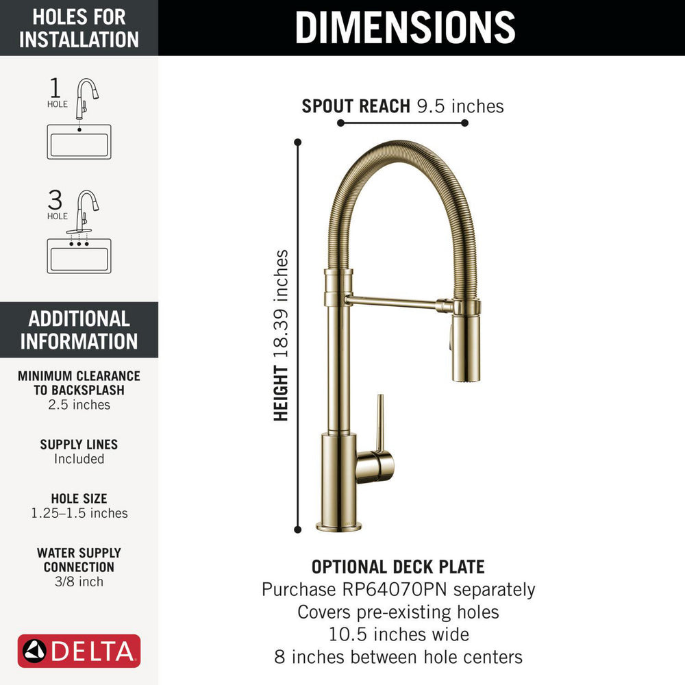 Delta Trinsic Single-Handle Pull-Down Spring Kitchen Faucet - 9659