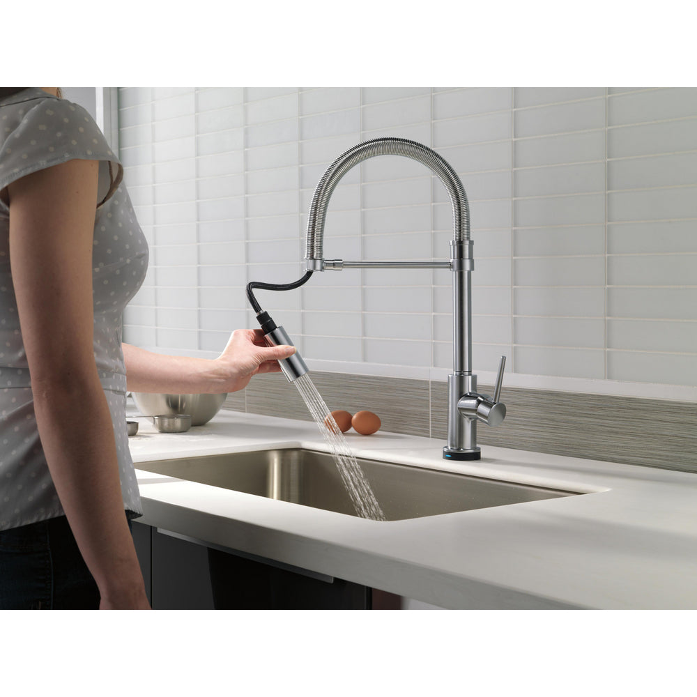 Delta Trinsic Single-Handle Pull-Down Spring Kitchen Faucet with Touch2O Technology - 9659T