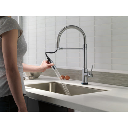 Delta Trinsic Single-Handle Pull-Down Spring Kitchen Faucet with Touch2O Technology - 9659T
