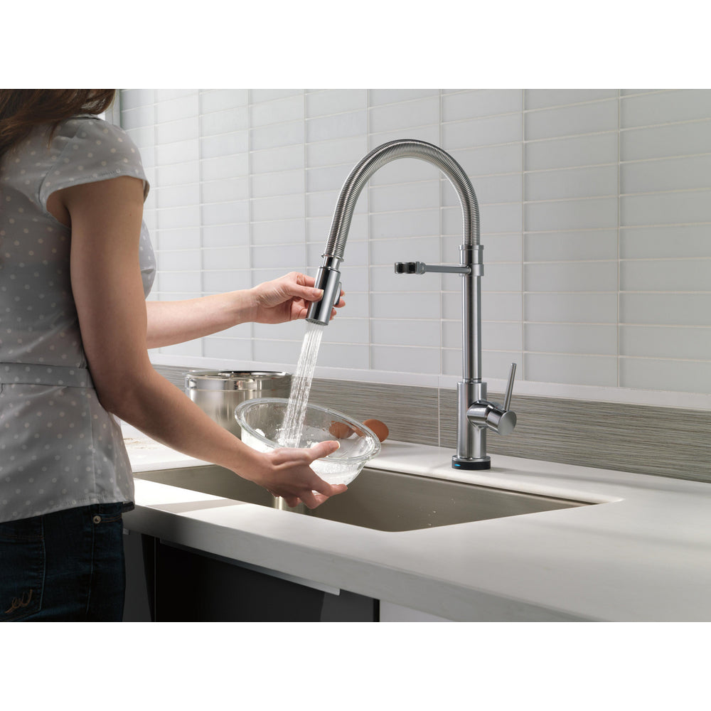 Delta Trinsic Single-Handle Pull-Down Spring Kitchen Faucet with Touch2O Technology - 9659T