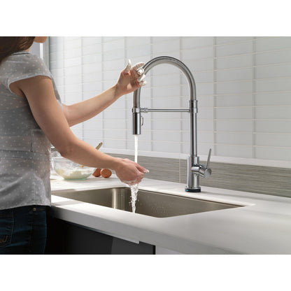 Delta Trinsic Single-Handle Pull-Down Spring Kitchen Faucet with Touch2O Technology - 9659T