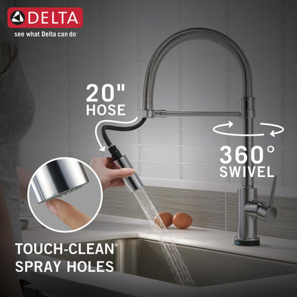 Delta Trinsic Single-Handle Pull-Down Spring Kitchen Faucet with Touch2O Technology - 9659T