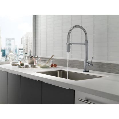 Delta Trinsic Single-Handle Pull-Down Spring Kitchen Faucet with Touch2O Technology - 9659T