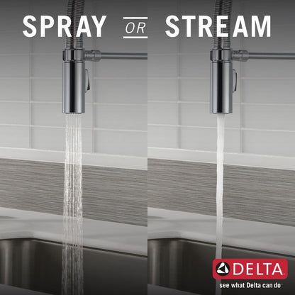 Delta Trinsic Single-Handle Pull-Down Spring Kitchen Faucet with Touch2O Technology - 9659T