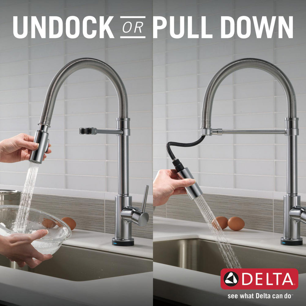 Delta Trinsic Single-Handle Pull-Down Spring Kitchen Faucet with Touch2O Technology - 9659T