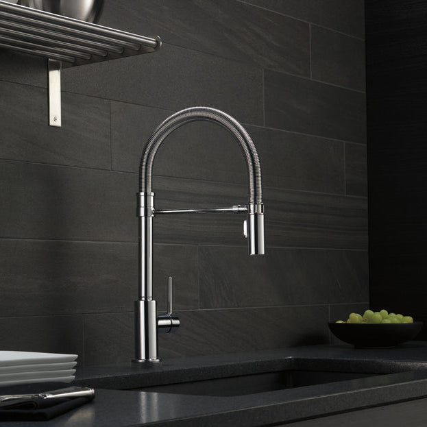Delta Trinsic Single-Handle Pull-Down Spring Kitchen Faucet with Touch2O Technology - 9659T