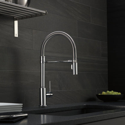 Delta Trinsic Single-Handle Pull-Down Spring Kitchen Faucet with Touch2O Technology - 9659T