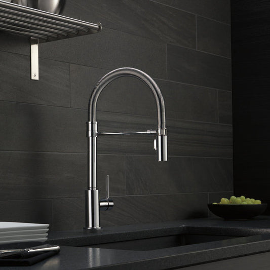 Delta Trinsic Single-Handle Pull-Down Spring Kitchen Faucet with Touch2O Technology - 9659T