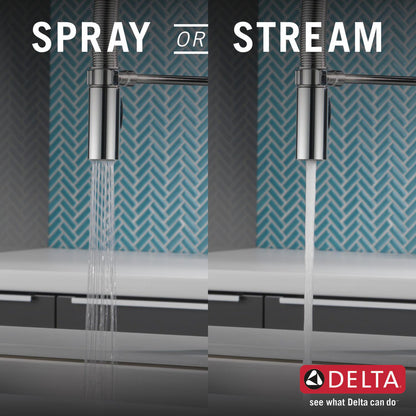 Delta Trinsic Single-Handle Pull-Down Spring Kitchen Faucet with Touch2O Technology - 9659T