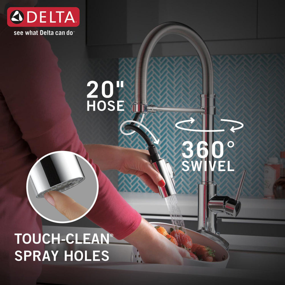 Delta Trinsic Single-Handle Pull-Down Spring Kitchen Faucet with Touch2O Technology - 9659T