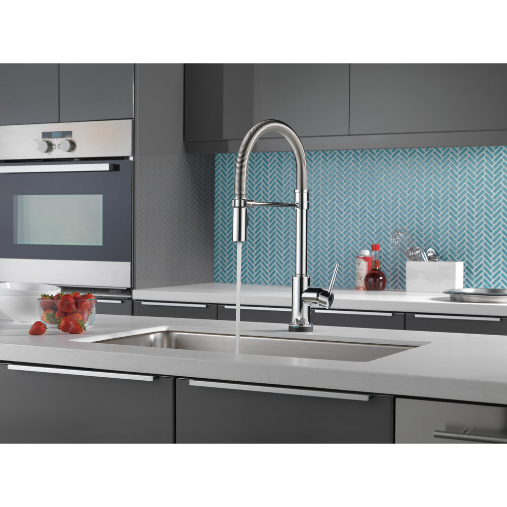Delta Trinsic Single-Handle Pull-Down Spring Kitchen Faucet with Touch2O Technology - 9659T