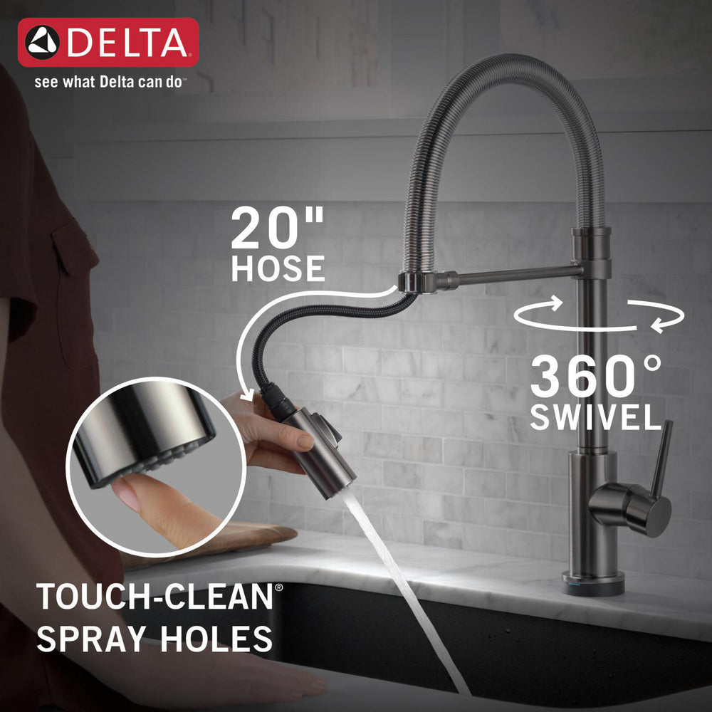 Delta Trinsic Single-Handle Pull-Down Spring Kitchen Faucet with Touch2O Technology - 9659T