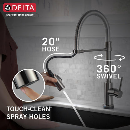 Delta Trinsic Single-Handle Pull-Down Spring Kitchen Faucet with Touch2O Technology - 9659T