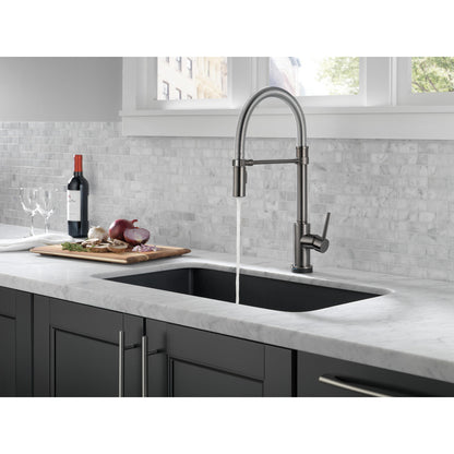 Delta Trinsic Single-Handle Pull-Down Spring Kitchen Faucet with Touch2O Technology - 9659T