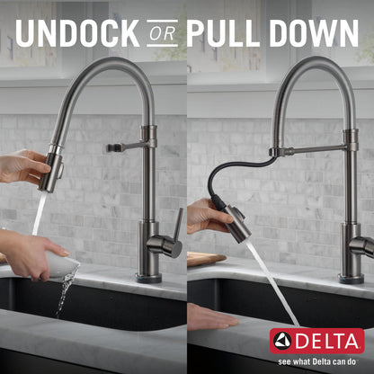 Delta Trinsic Single-Handle Pull-Down Spring Kitchen Faucet with Touch2O Technology - 9659T