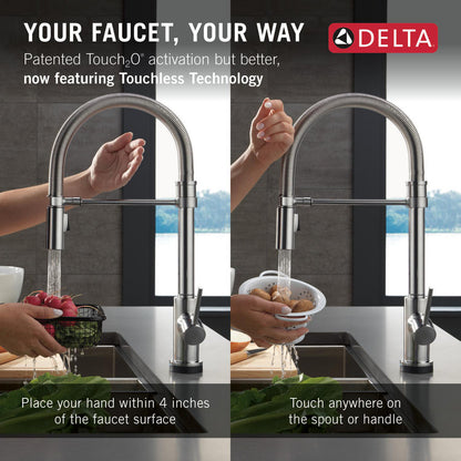 Delta Trinsic Touch2O Technology Kitchen Faucet with Touchless Technology - 9659TL
