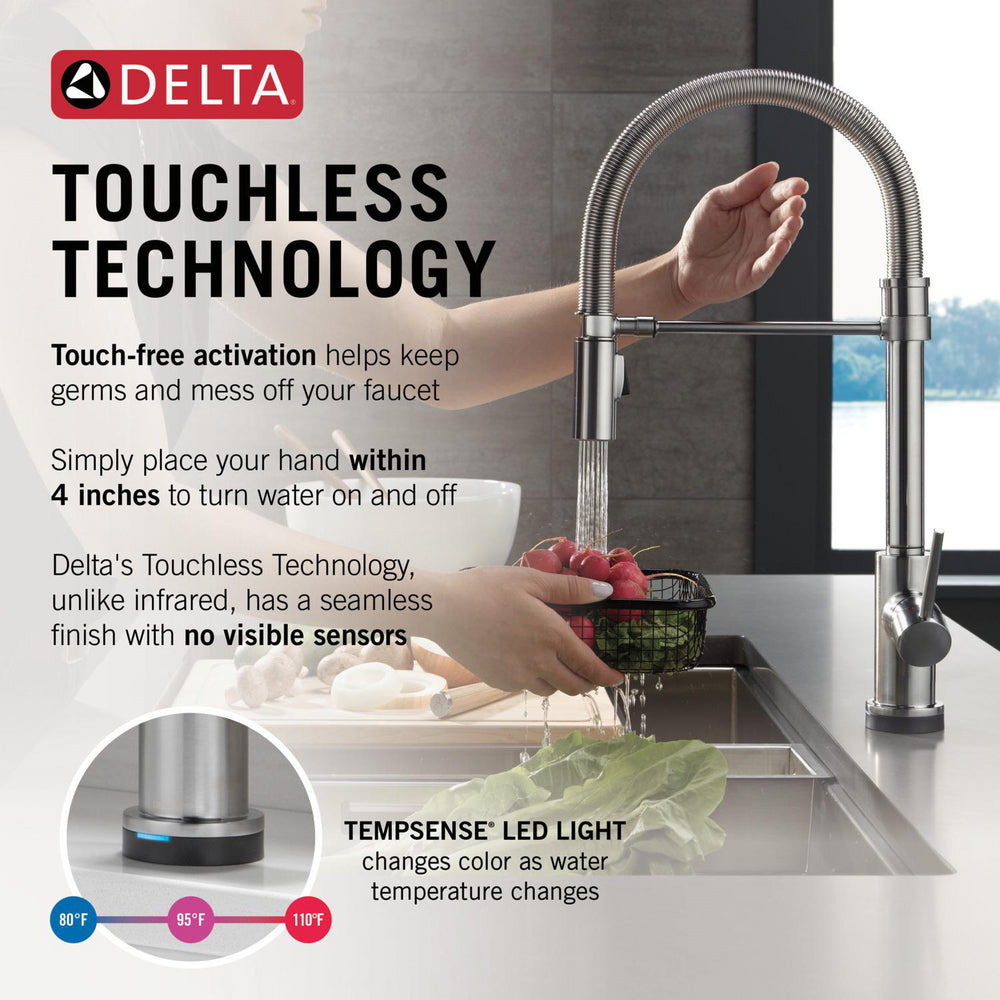 Delta Trinsic Touch2O Technology Kitchen Faucet with Touchless Technology - 9659TL