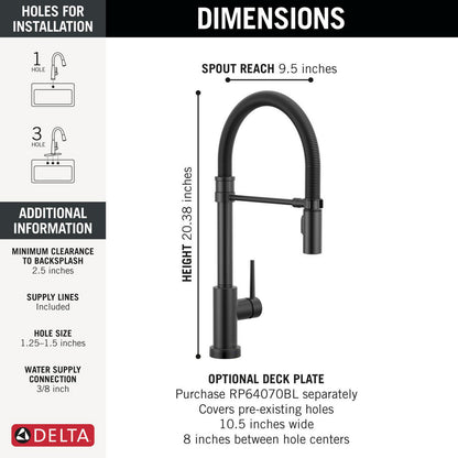Delta Trinsic Touch2O Technology Kitchen Faucet with Touchless Technology - 9659TL