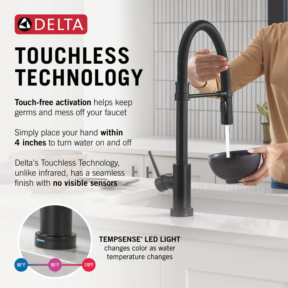 Delta Trinsic Touch2O Technology Kitchen Faucet with Touchless Technology - 9659TL