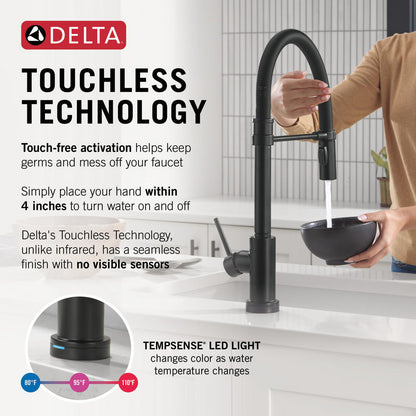 Delta Trinsic Touch2O Technology Kitchen Faucet with Touchless Technology - 9659TL